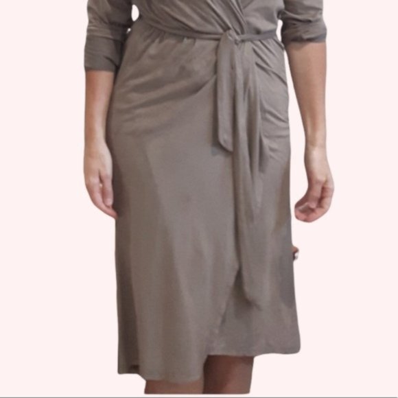 Vintage Suedette Long Tie Waist Cardigan Versatile Robe - Picture 8 of 8